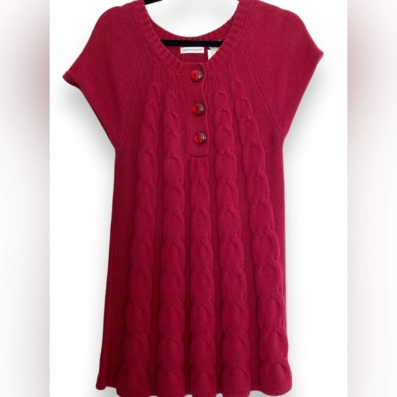 Hannah Dresses & Skirts - Y2K Inspired Dark Red Cable Knit Sweater Dress